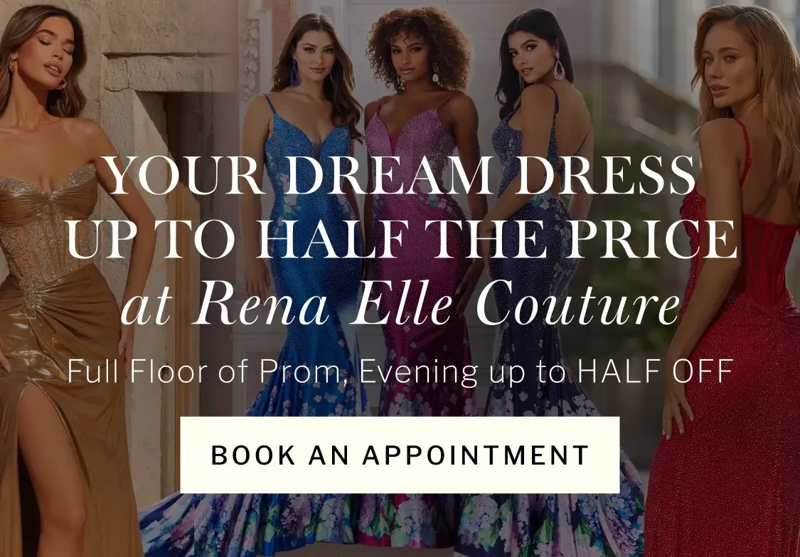 Model wearing Jovani  42165 gown, mobile banner